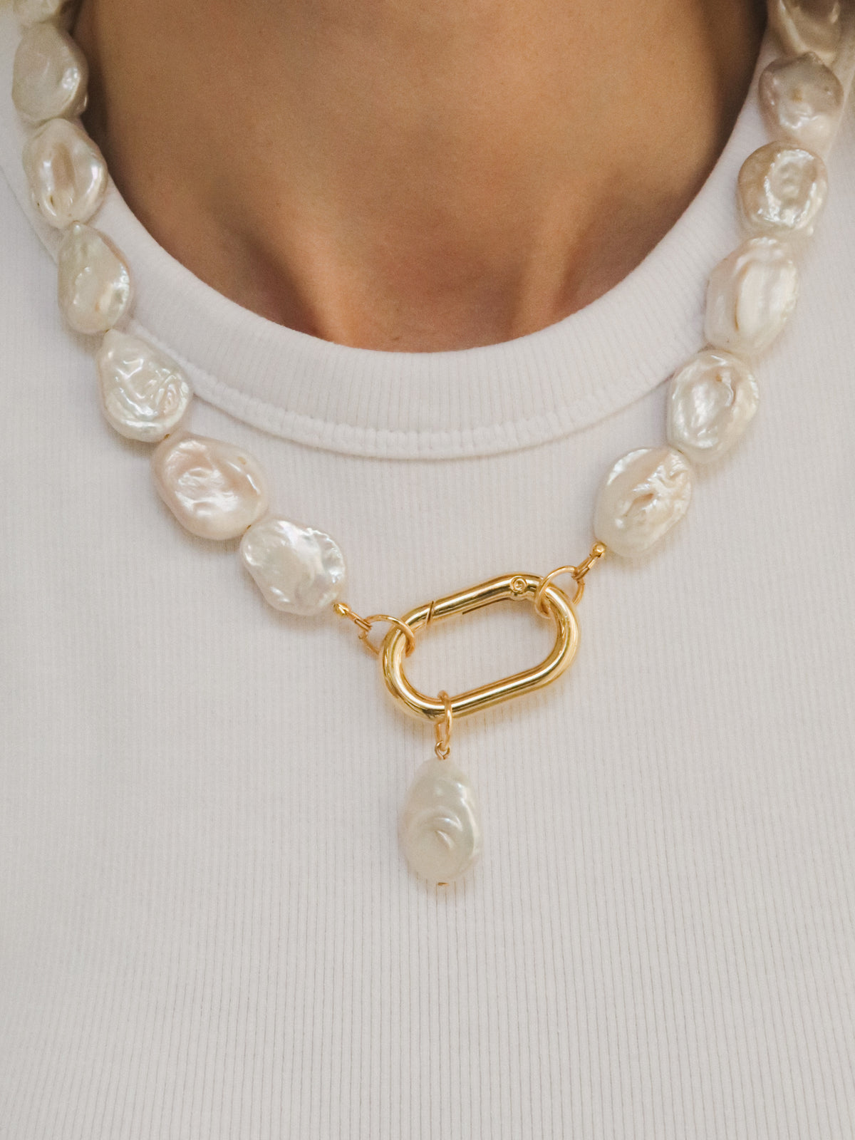 Large barok pearl halsketting