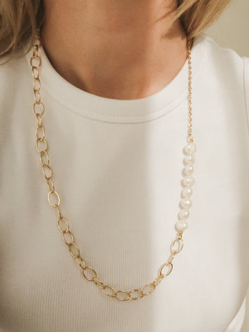Oval link mix halsketting