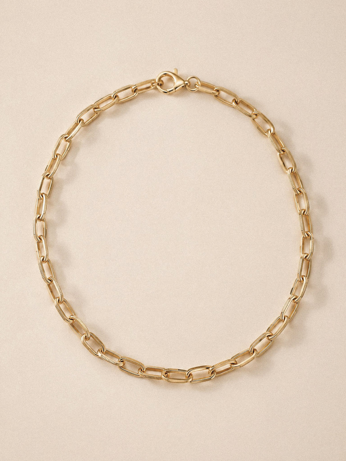 Textured link halsketting